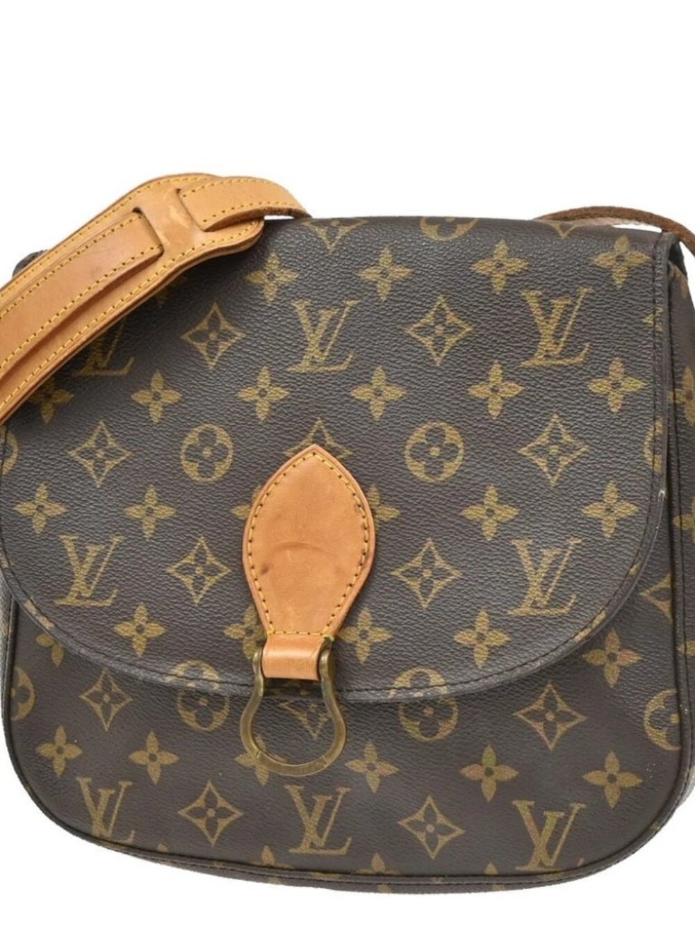 LOUIS VUITTON Saint Cloud GM Shoulder Bag Monogram Leather Brown M51242 86CB008